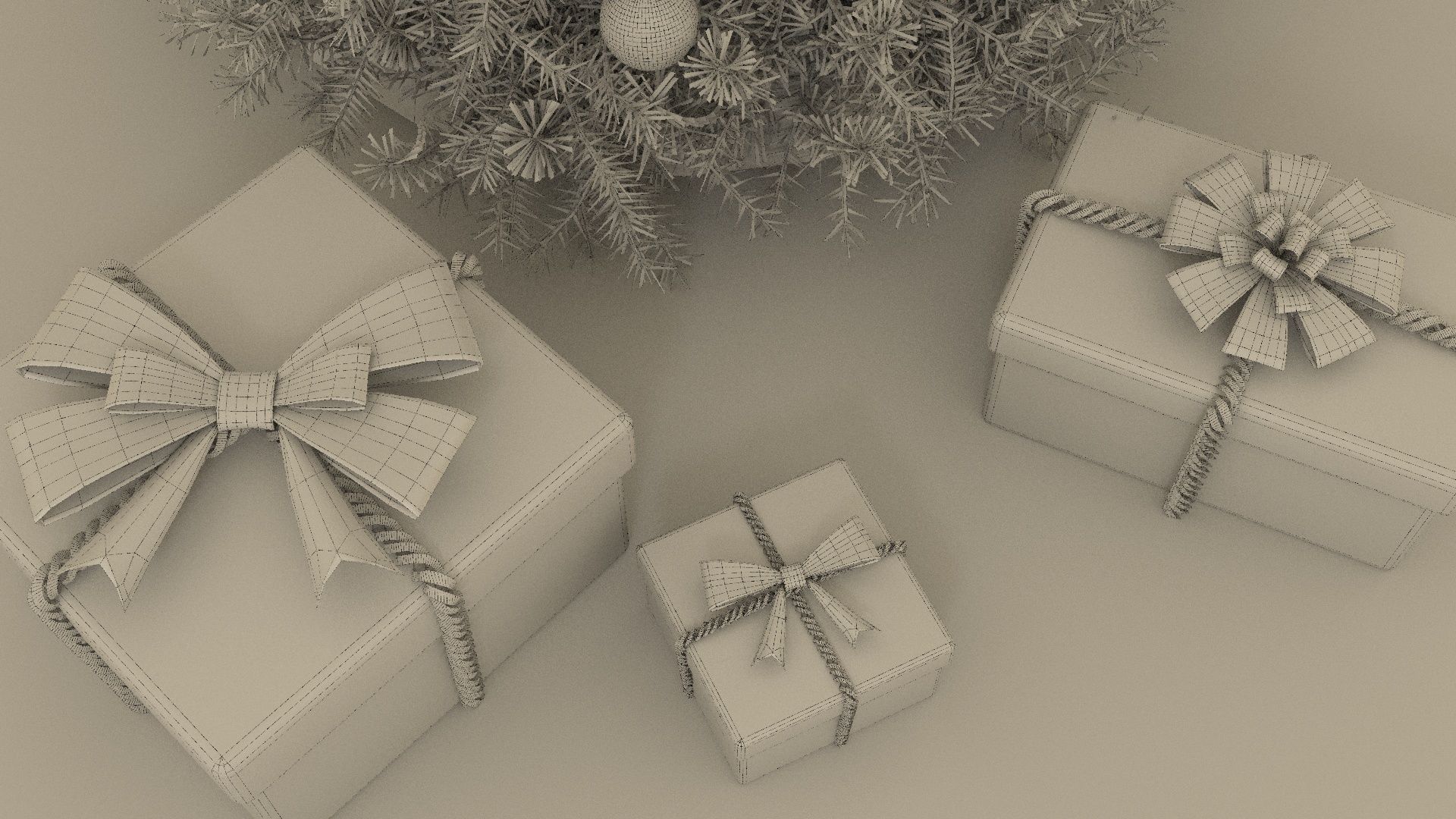 Christmas tree Low-poly 3D model_7