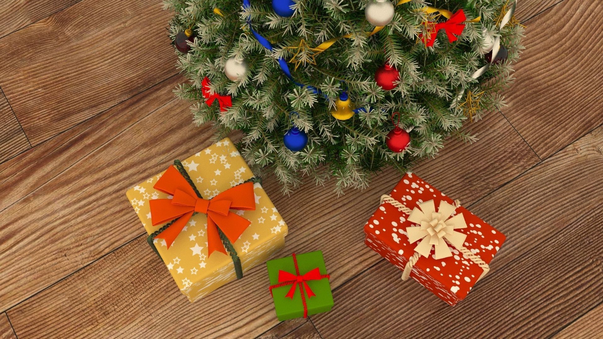 Christmas tree Low-poly 3D model_3