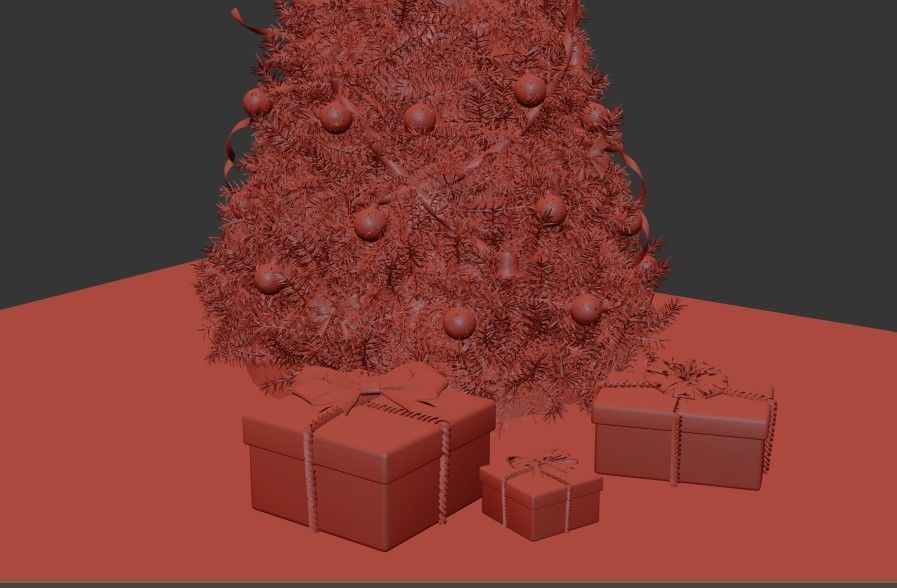 Christmas tree Low-poly 3D model_6