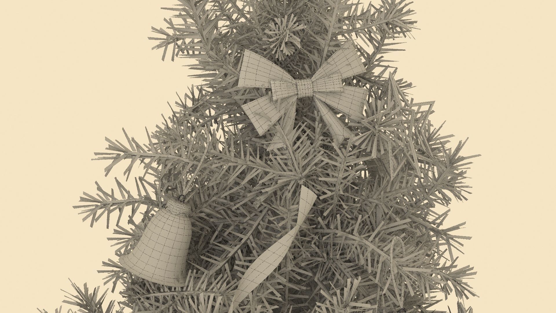 Christmas tree Low-poly 3D model_10