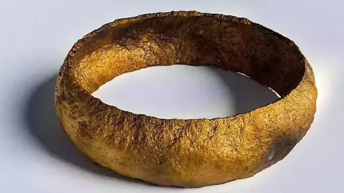 Old buried in soil treasure style Ring 3D model