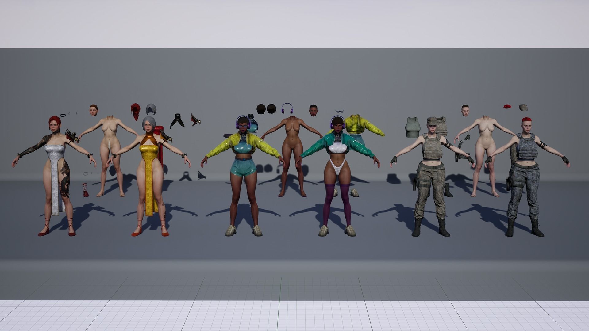 Fighting Girls Super Pack 3D Model Collection_19