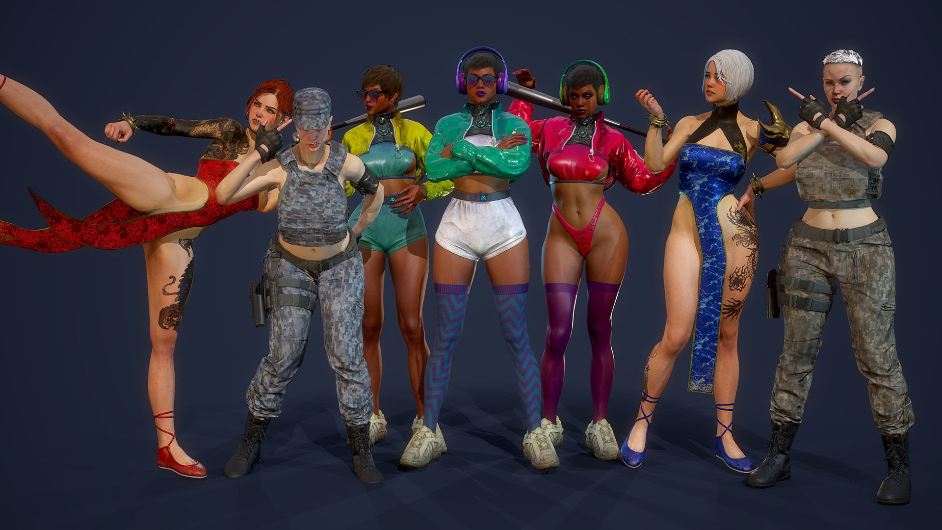 Fighting Girls Super Pack 3D Model Collection_15