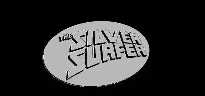 Silver Surfer logo nameplate 3D print model