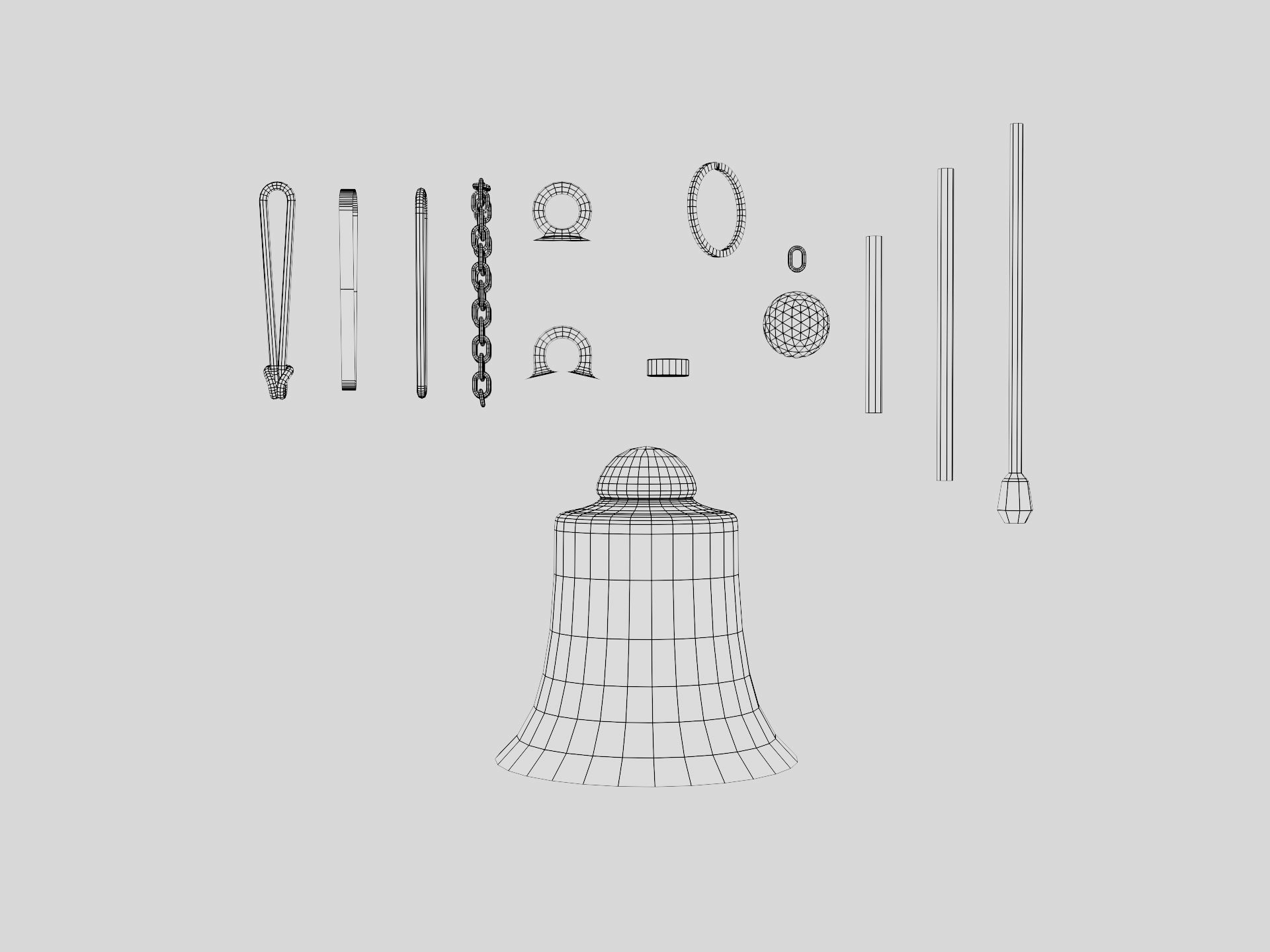 Christmas bell builder v6 with 14 mesh 4 skin and 3 colors 3D model_9