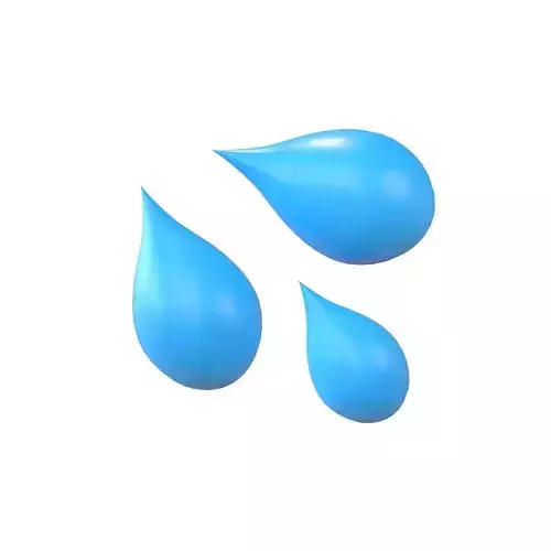 Sweat Droplets Emoji v1 001 Low-poly 3D model