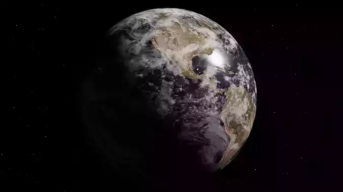 Earth from space Low-poly 3D model