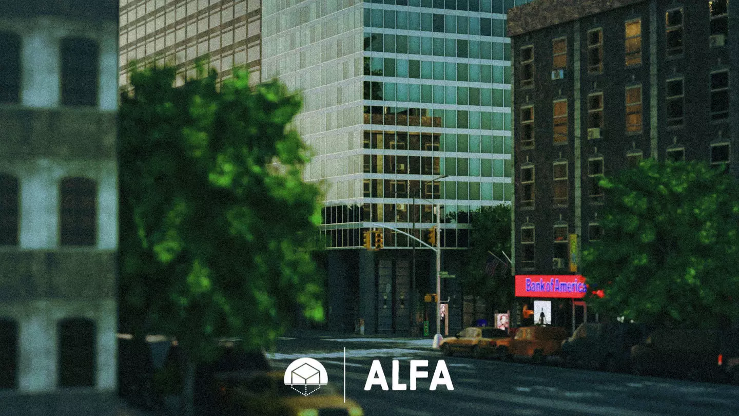 American Styled Block Of Buildings 3D model_0