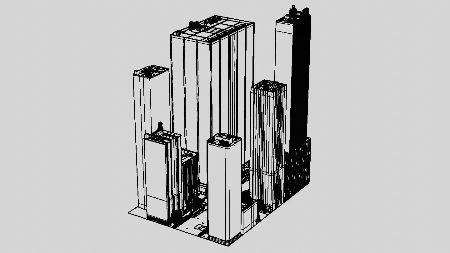 American Styled Block Of Buildings 3D model_11