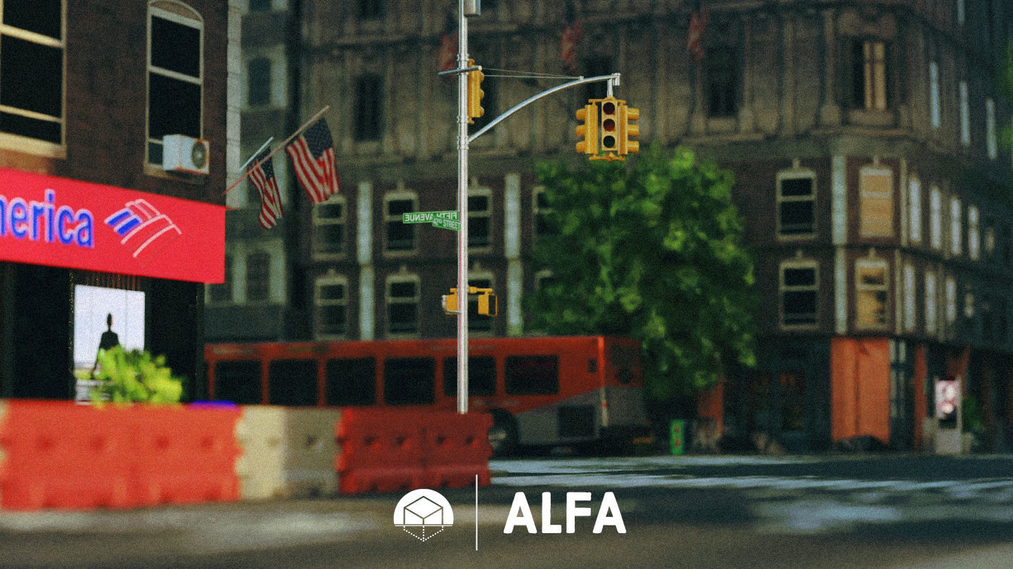 American Styled Block Of Buildings 3D model_2