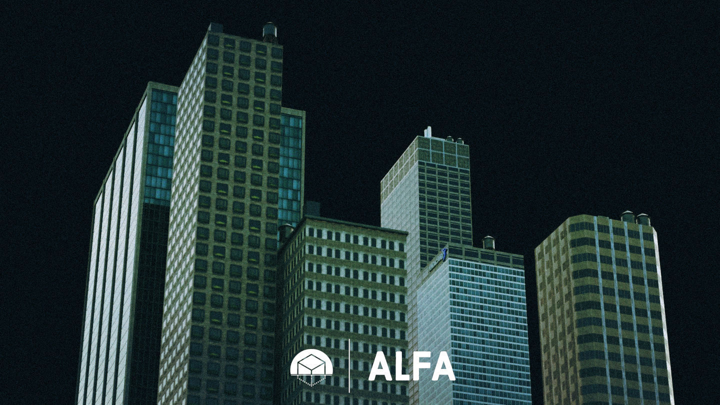 American Styled Block Of Buildings 3D model_8