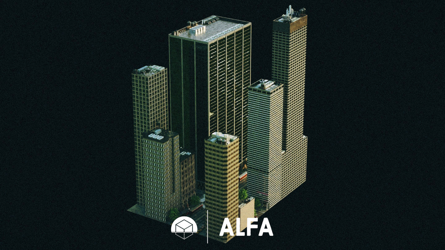 American Styled Block Of Buildings 3D model_9