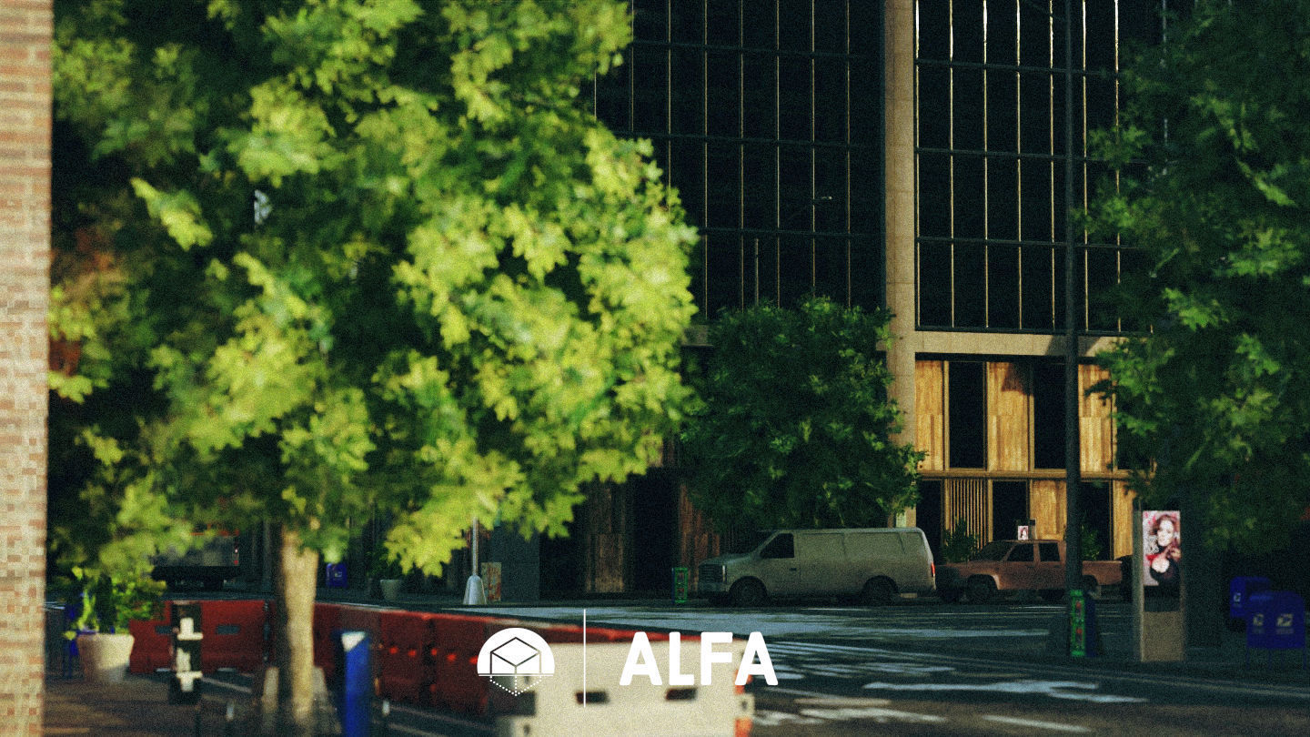 American Styled Block Of Buildings 3D model_1