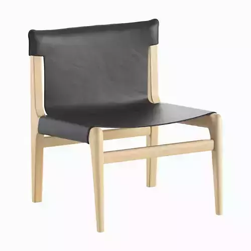 BURANO BLACK LEATHER LOUNGE CHAIR CB2 exclusive