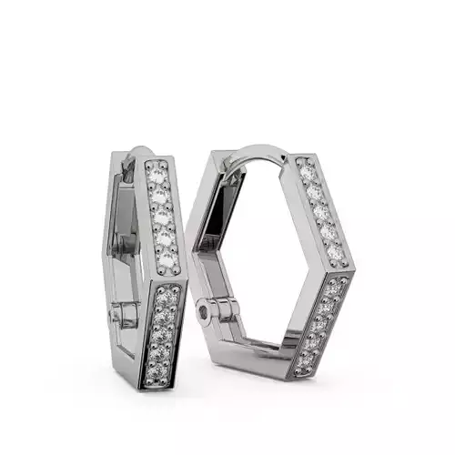 Hexagonal stones earring