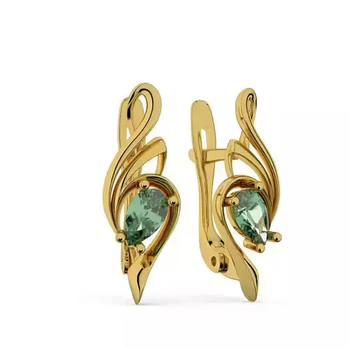 Pear shaped stone earring