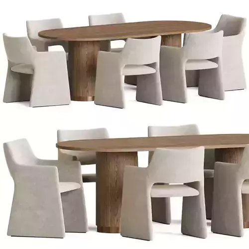 Foley Chair Campbell Table Dining Set 3D model
