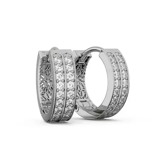 Double row stones earring 