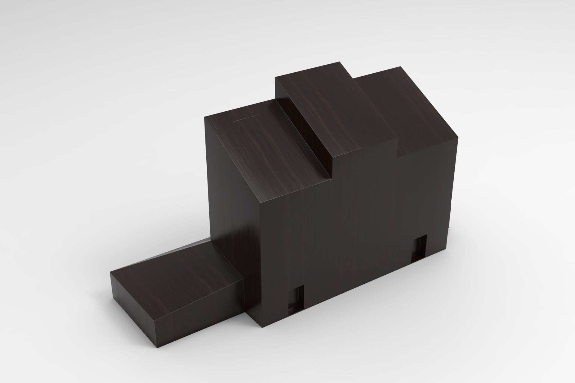 Wood House Low-poly 3D model_2