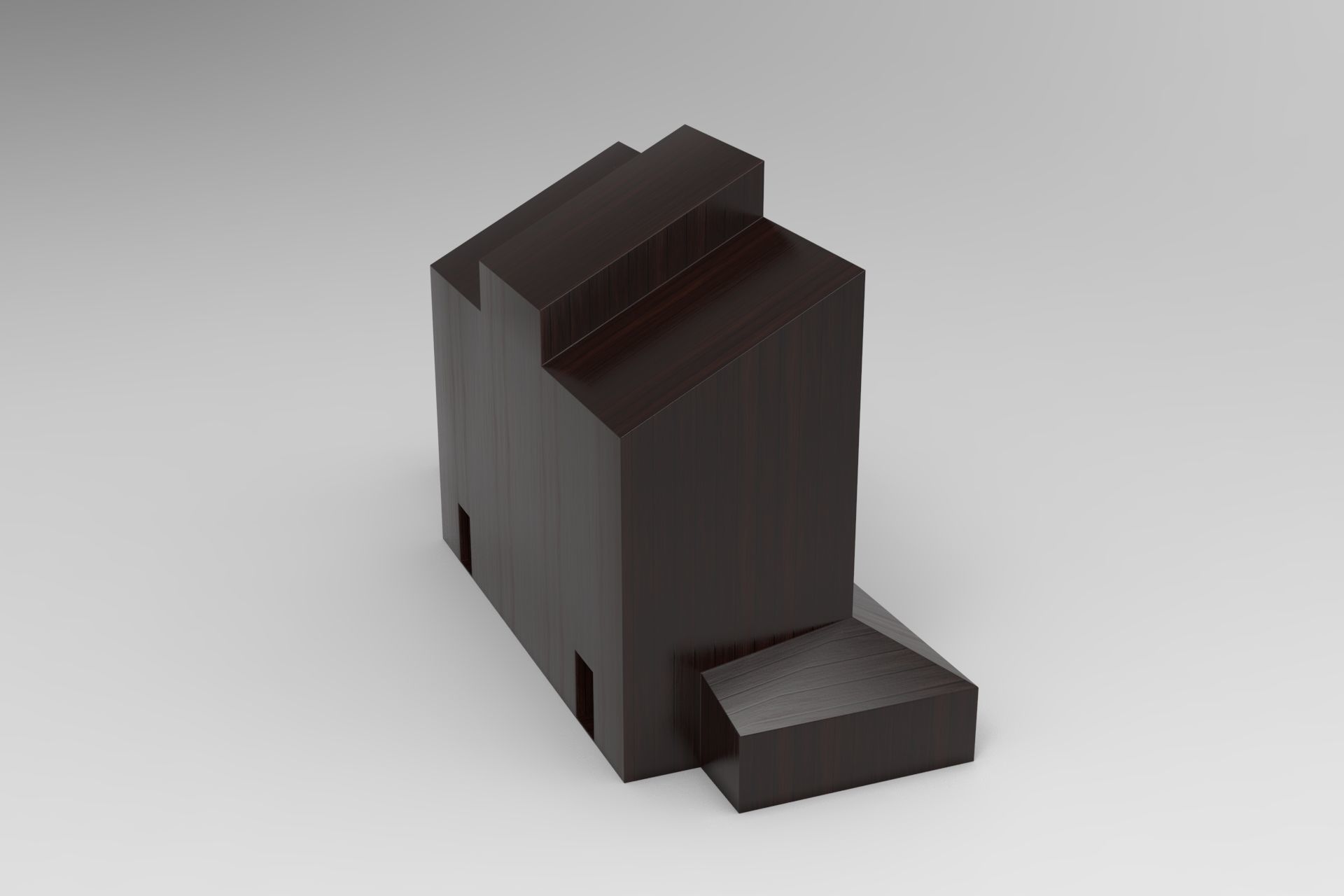 Wood House Low-poly 3D model_3