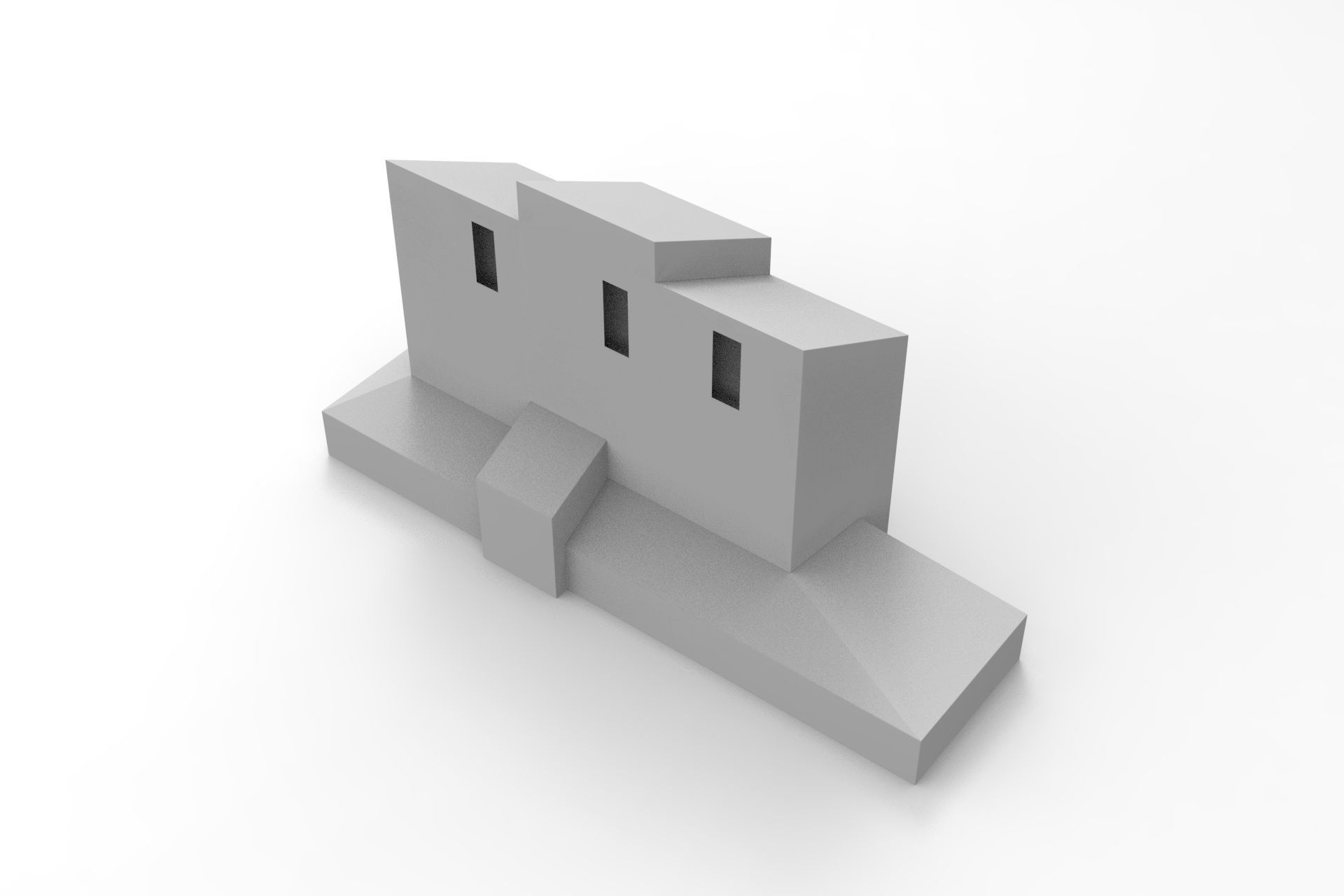 Wood House Low-poly 3D model_7