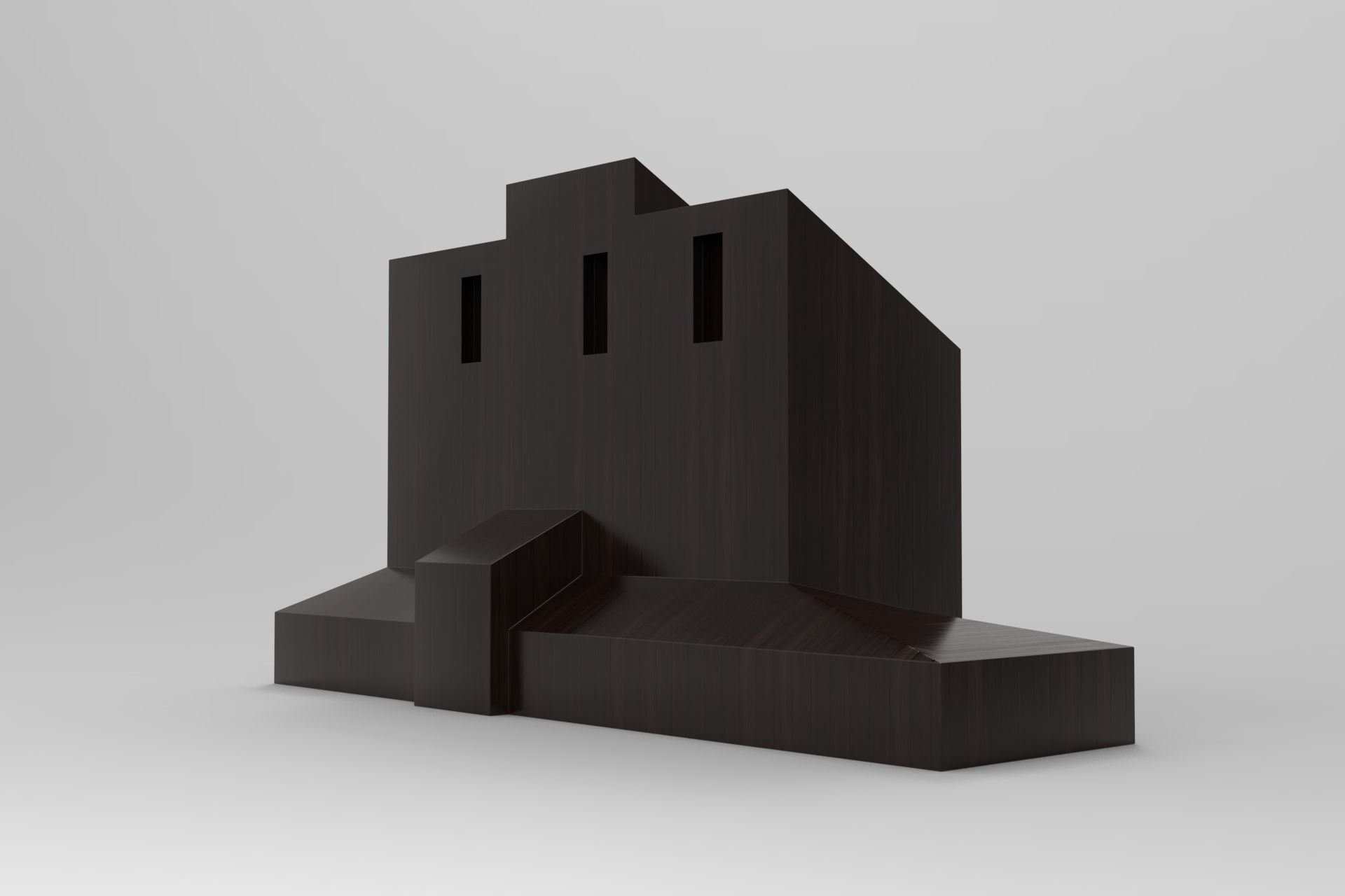 Wood House Low-poly 3D model_1