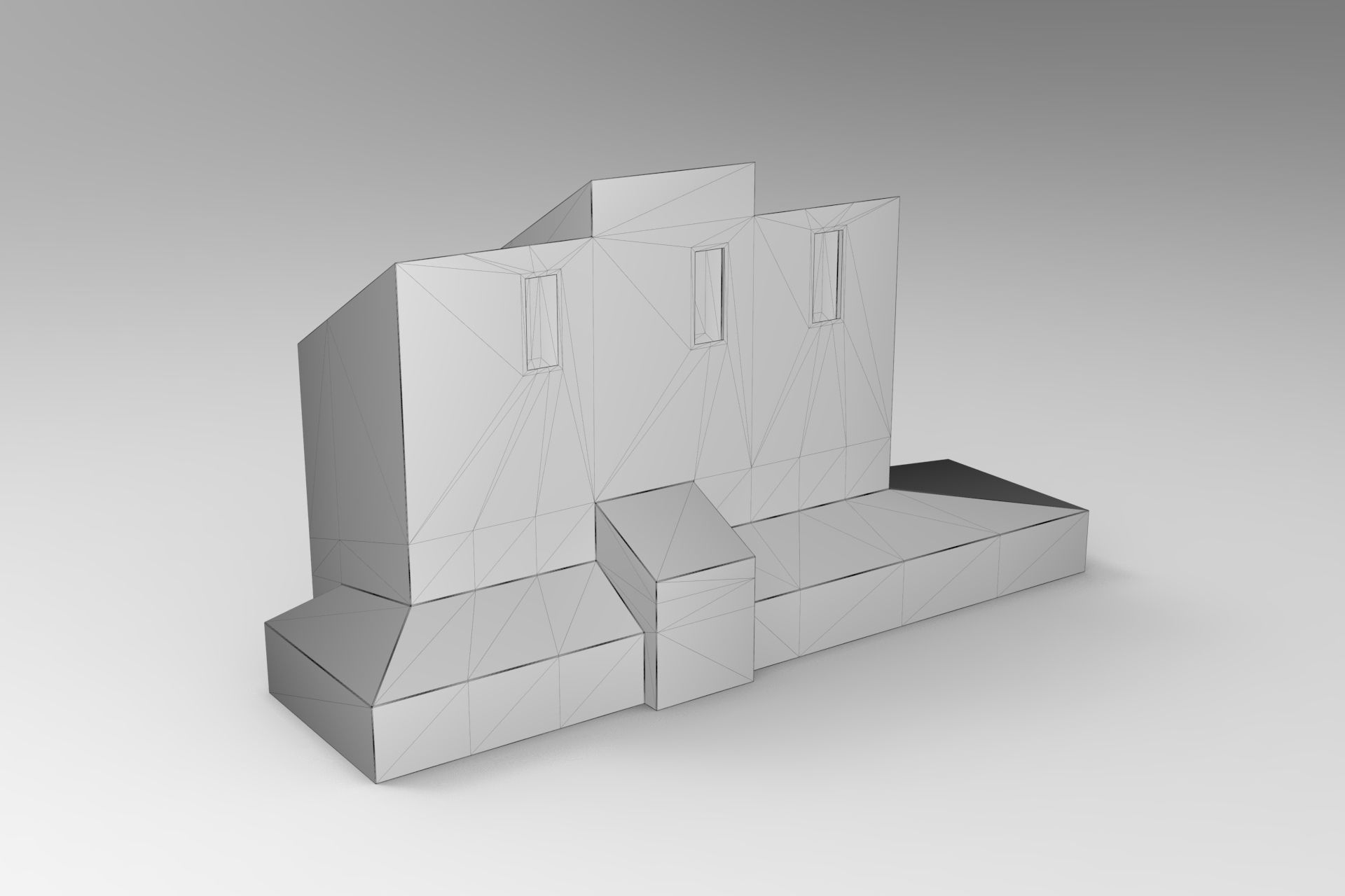 Wood House Low-poly 3D model_5