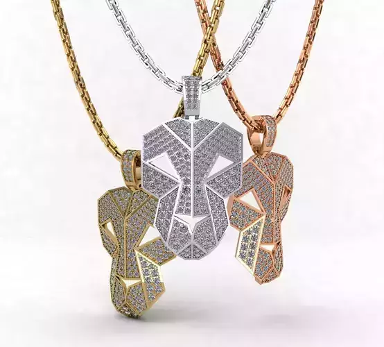 Lion diamond pendant