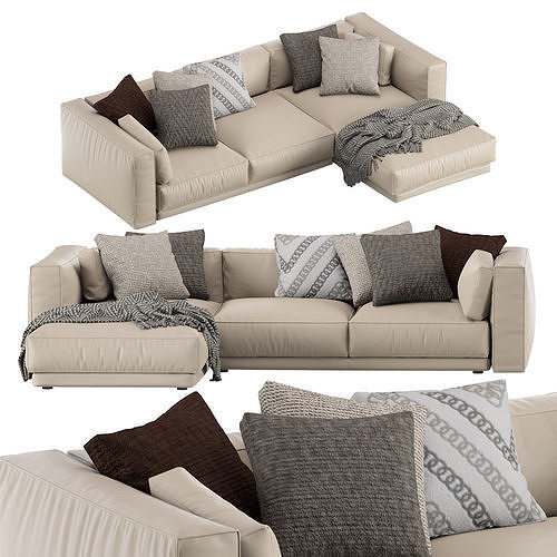 DItre Italia Buble Leather Lounge Chaise 3D model
