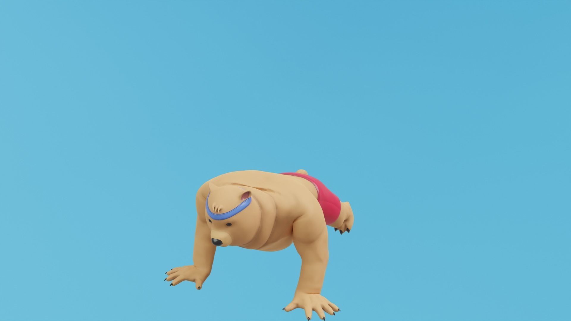 Bear athlete Low-poly 3D model_10