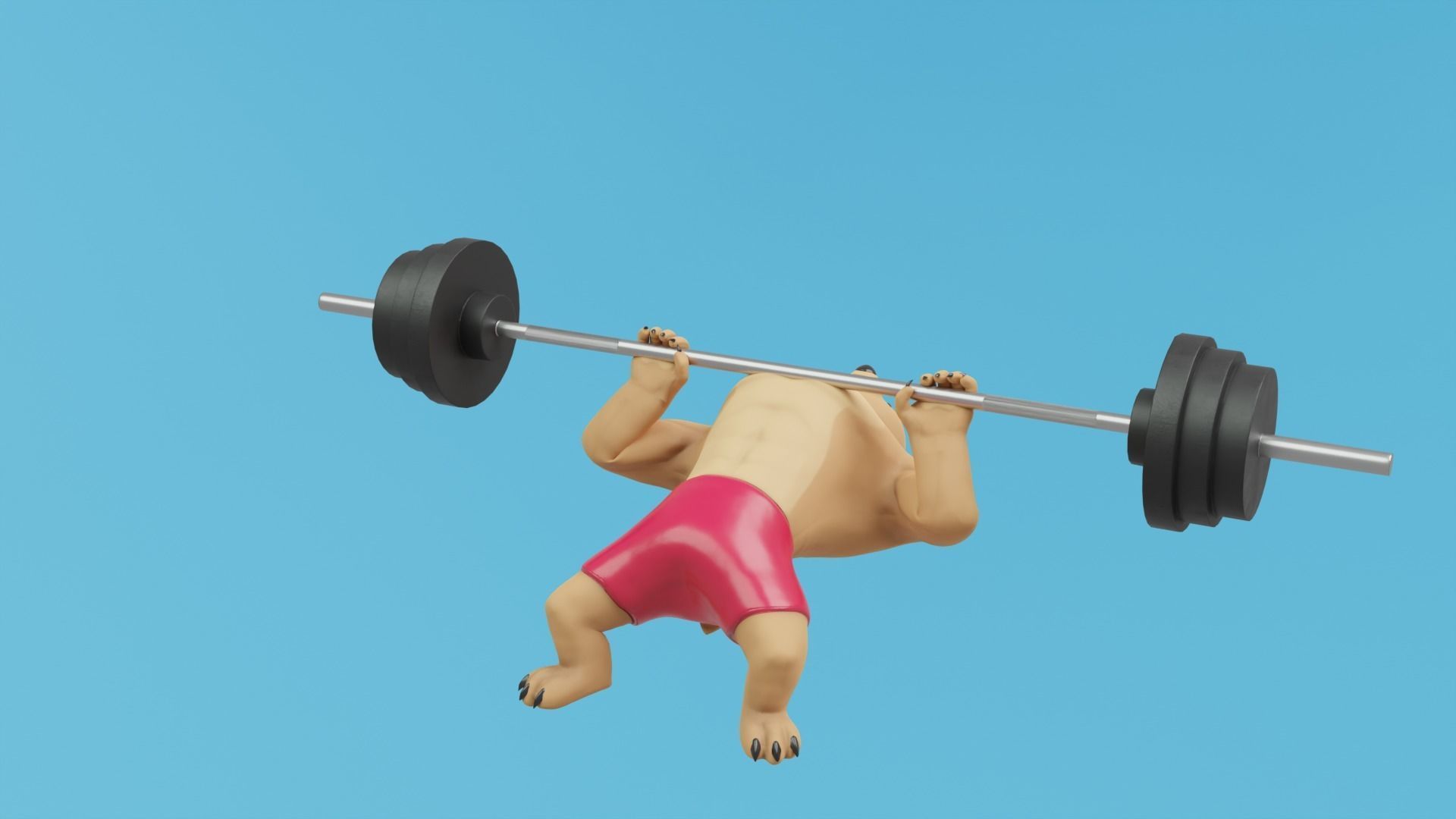 Bear athlete Low-poly 3D model_26