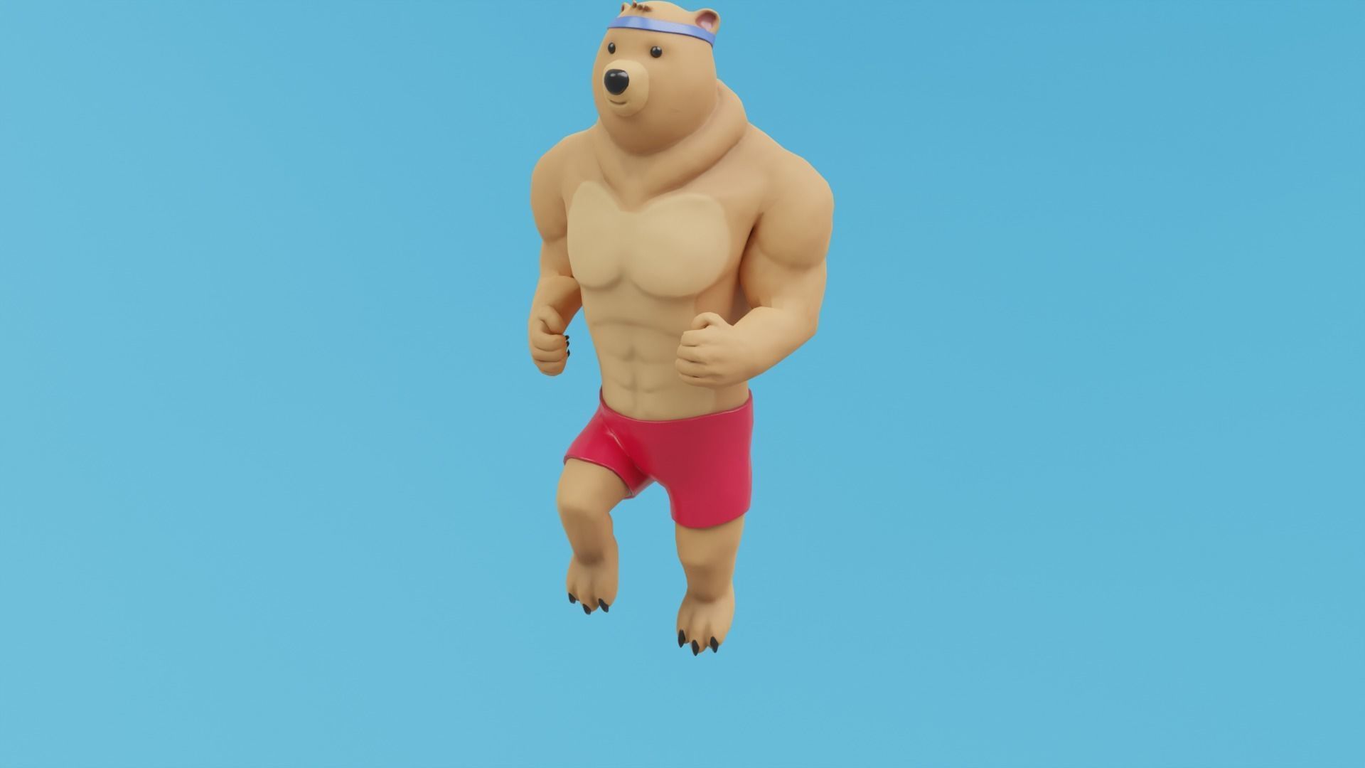 Bear athlete Low-poly 3D model_14