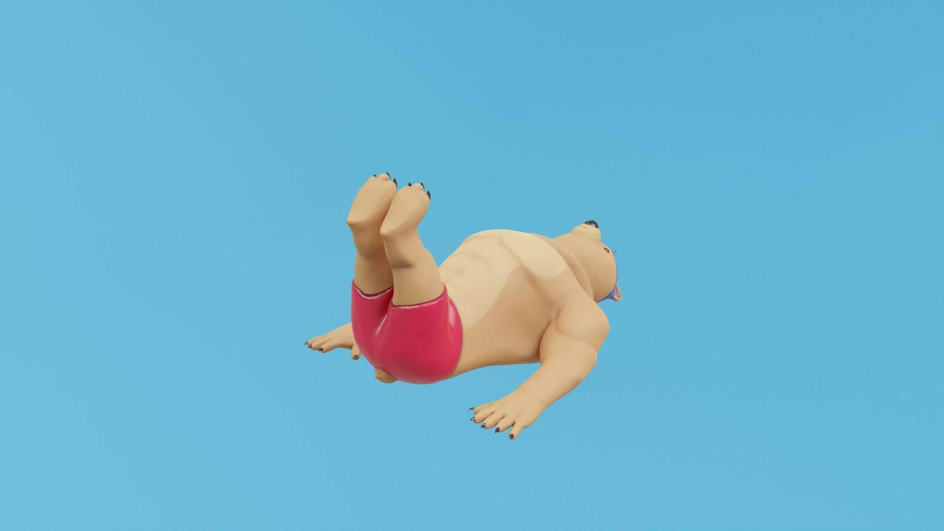 Bear athlete Low-poly 3D model_21