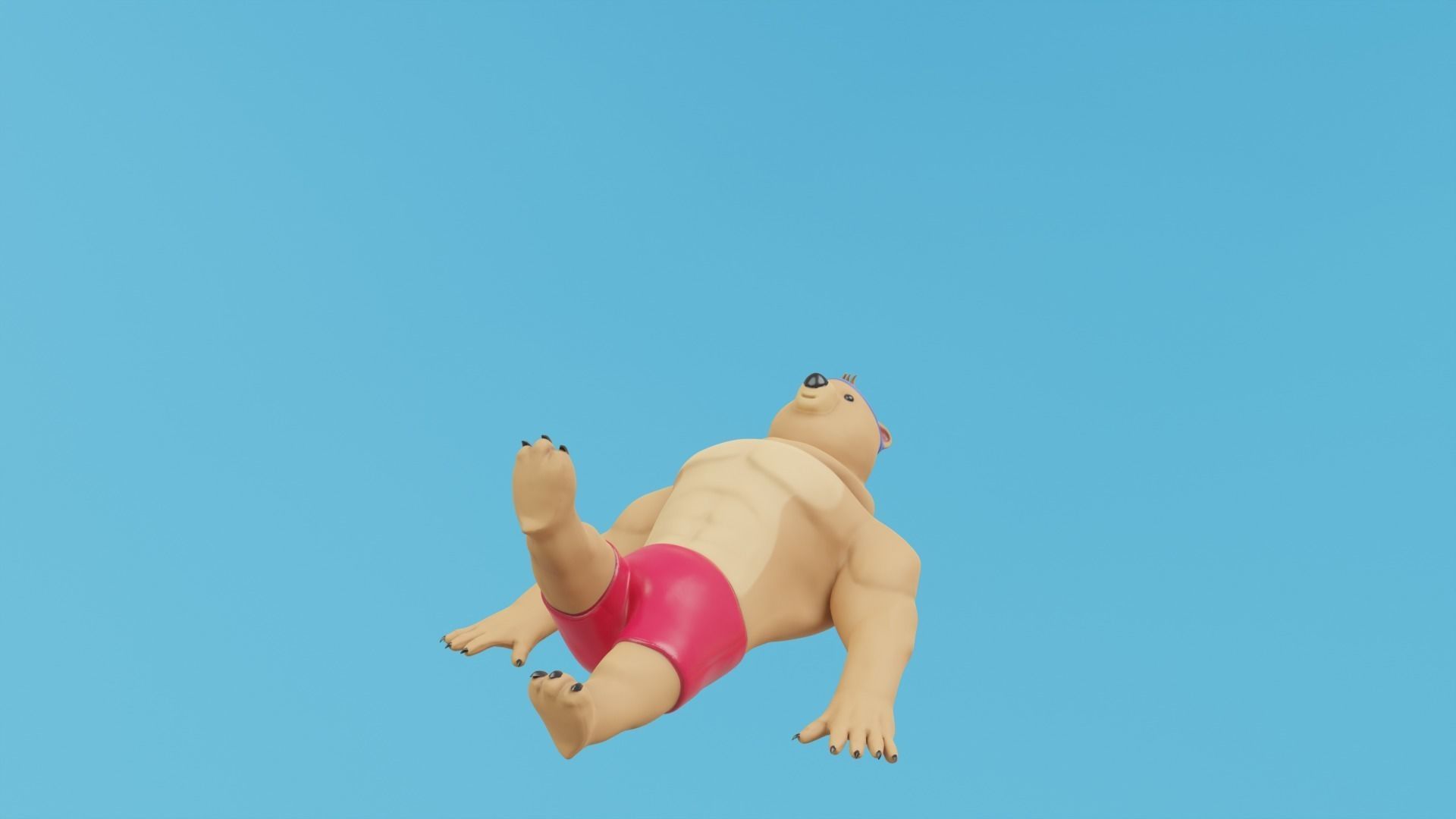 Bear athlete Low-poly 3D model_19