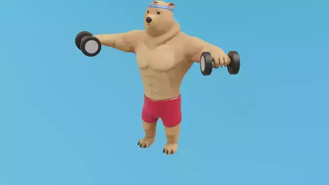 Bear athlete Low-poly 3D model Bear athlete Low-poly 3D model