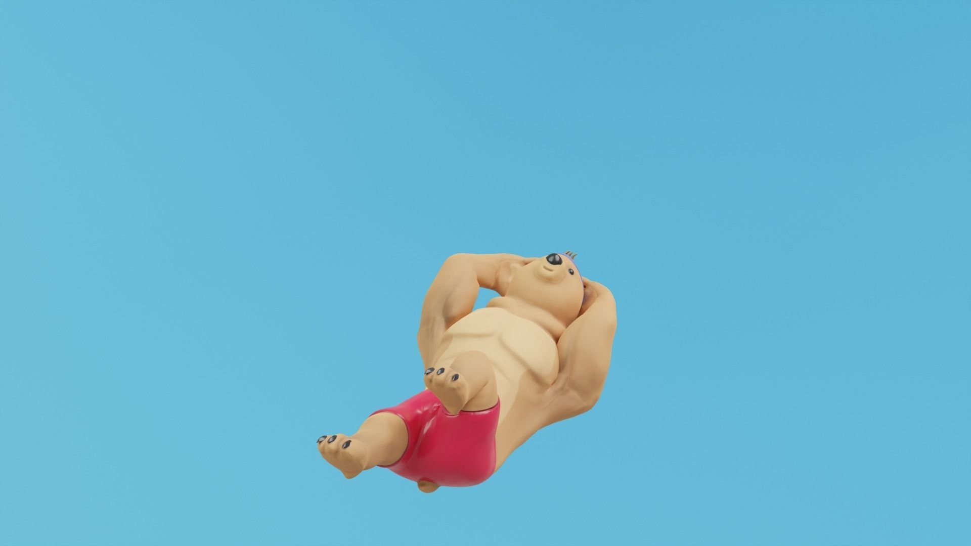 Bear athlete Low-poly 3D model_29