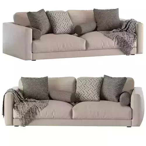 Blanche Katarina 2 Seats Leather Sofa