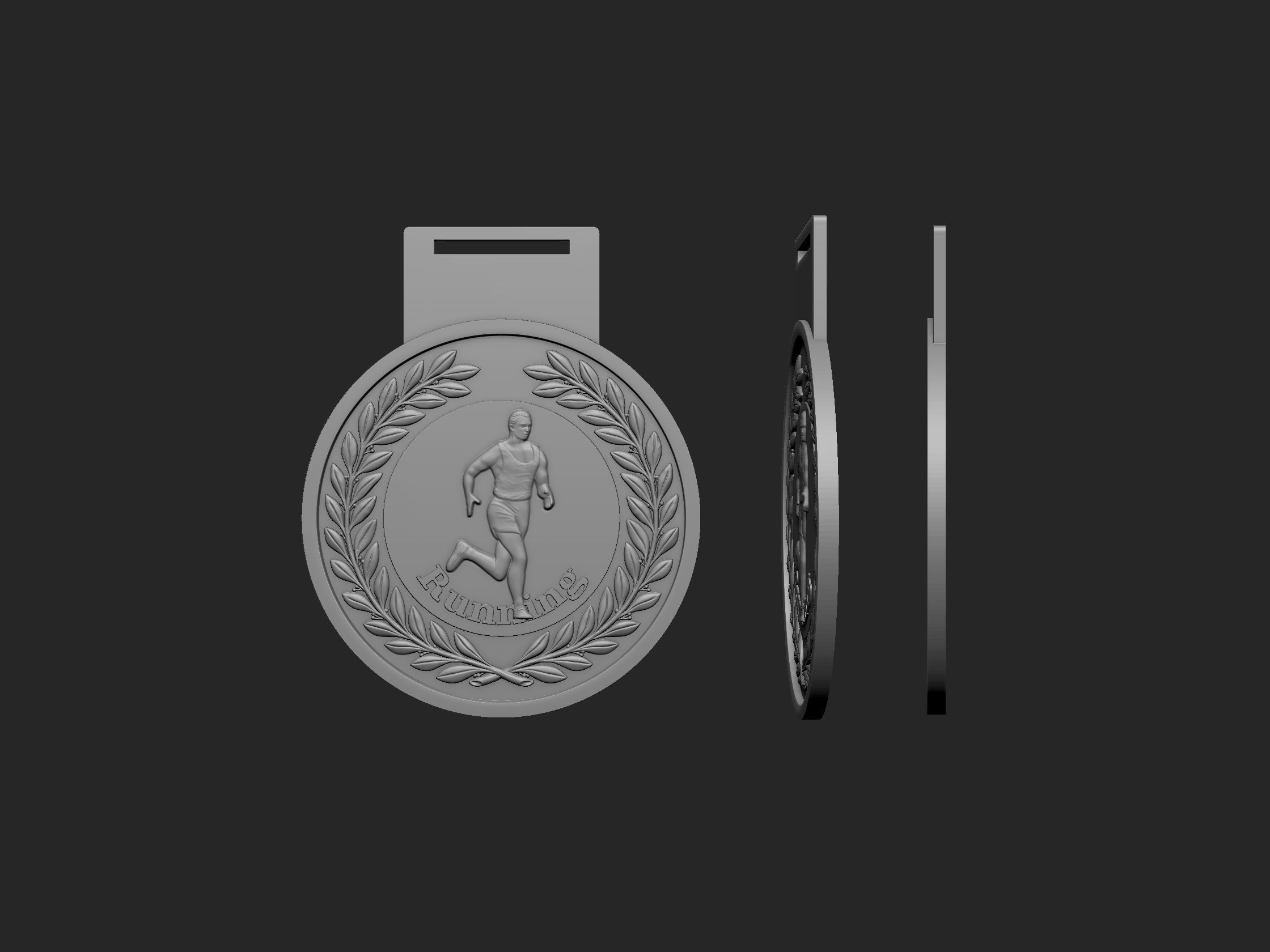Men Running Award Medals 3D print model_3