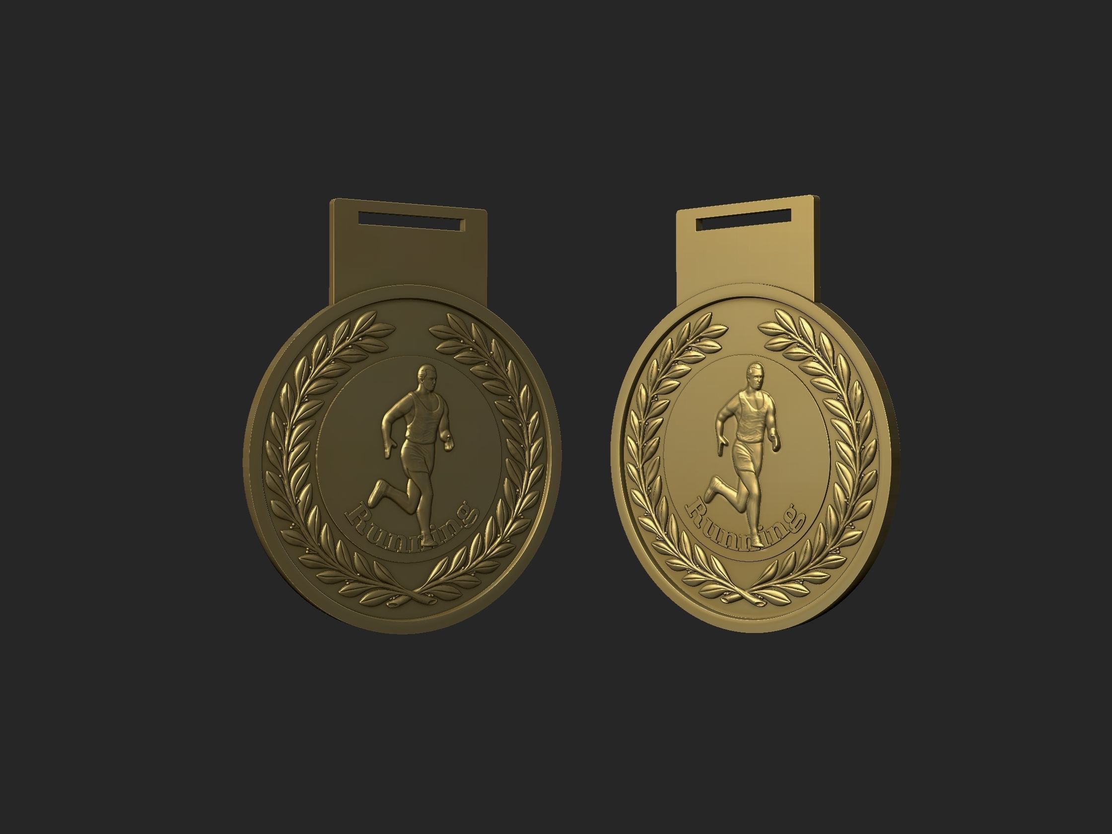 Men Running Award Medals 3D print model_2