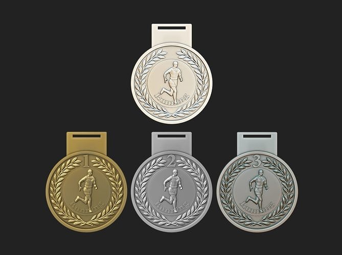 Men Running Award Medals 3D print model