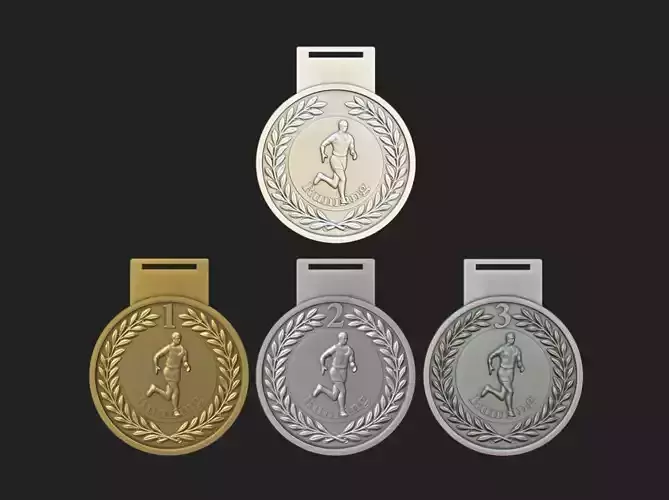 Men Running Award Medals 3D print model