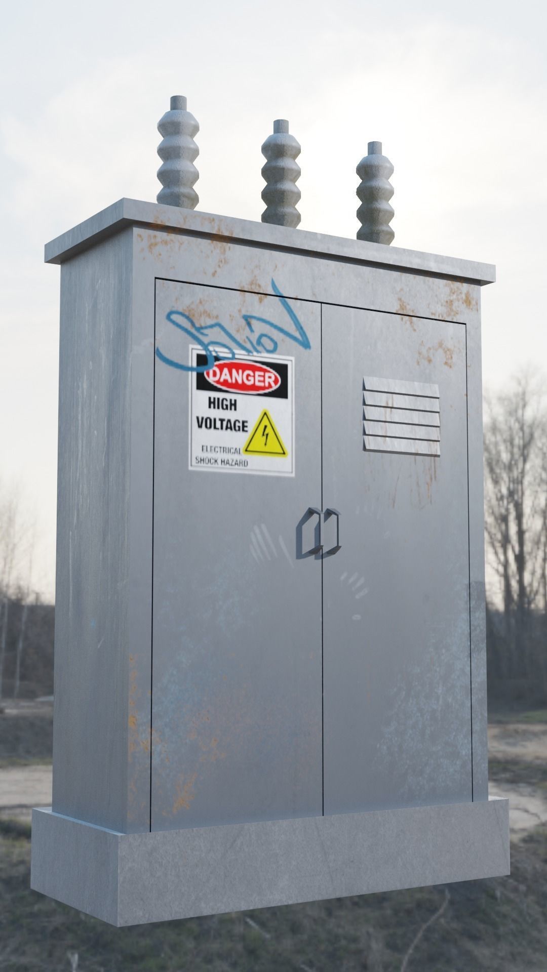 Electrical Control Box Free low-poly 3D model_1