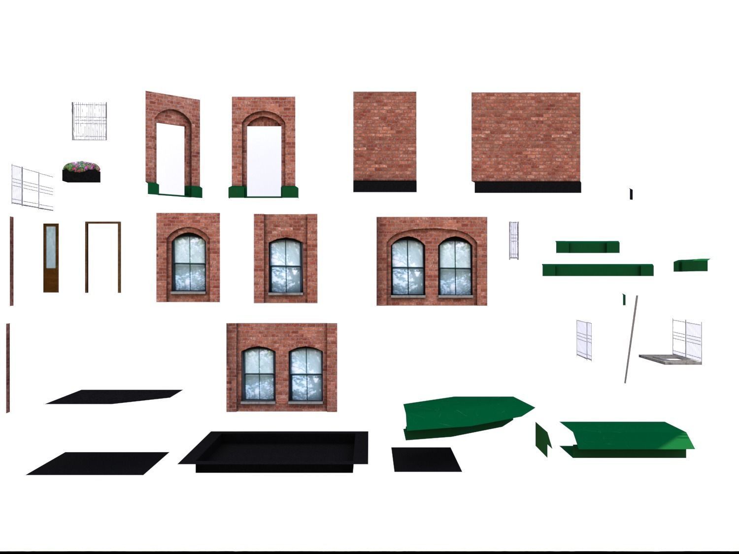 Modular buildings loft from Brooklyn with animation Low poly PBR Low-poly 3D model_1