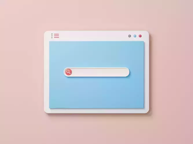 Webpage search button 3D model