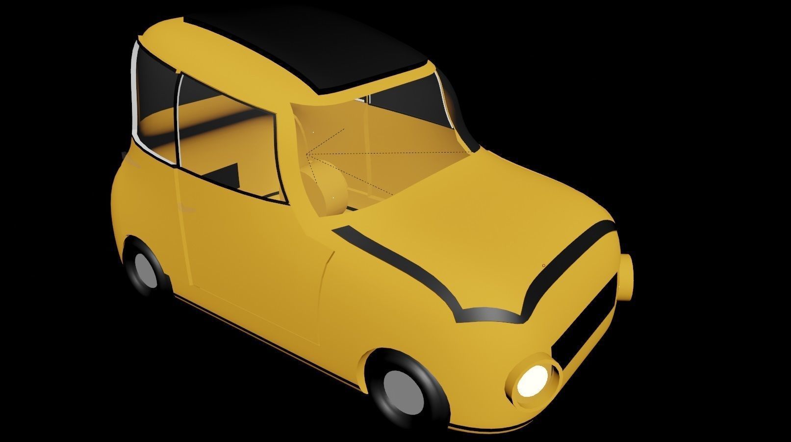 classic and unique car low poly model Low-poly 3D model_5