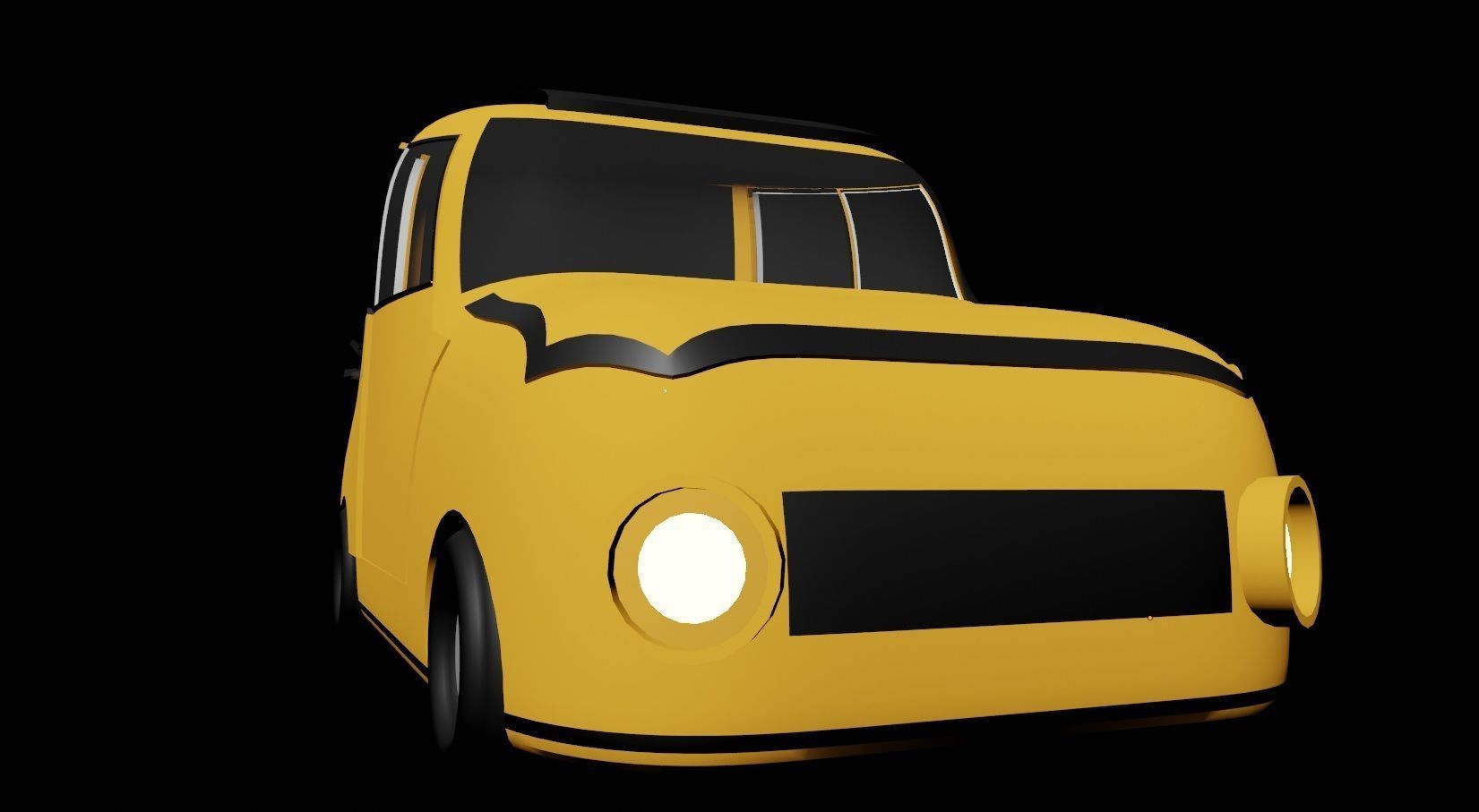 classic and unique car low poly model Low-poly 3D model_4