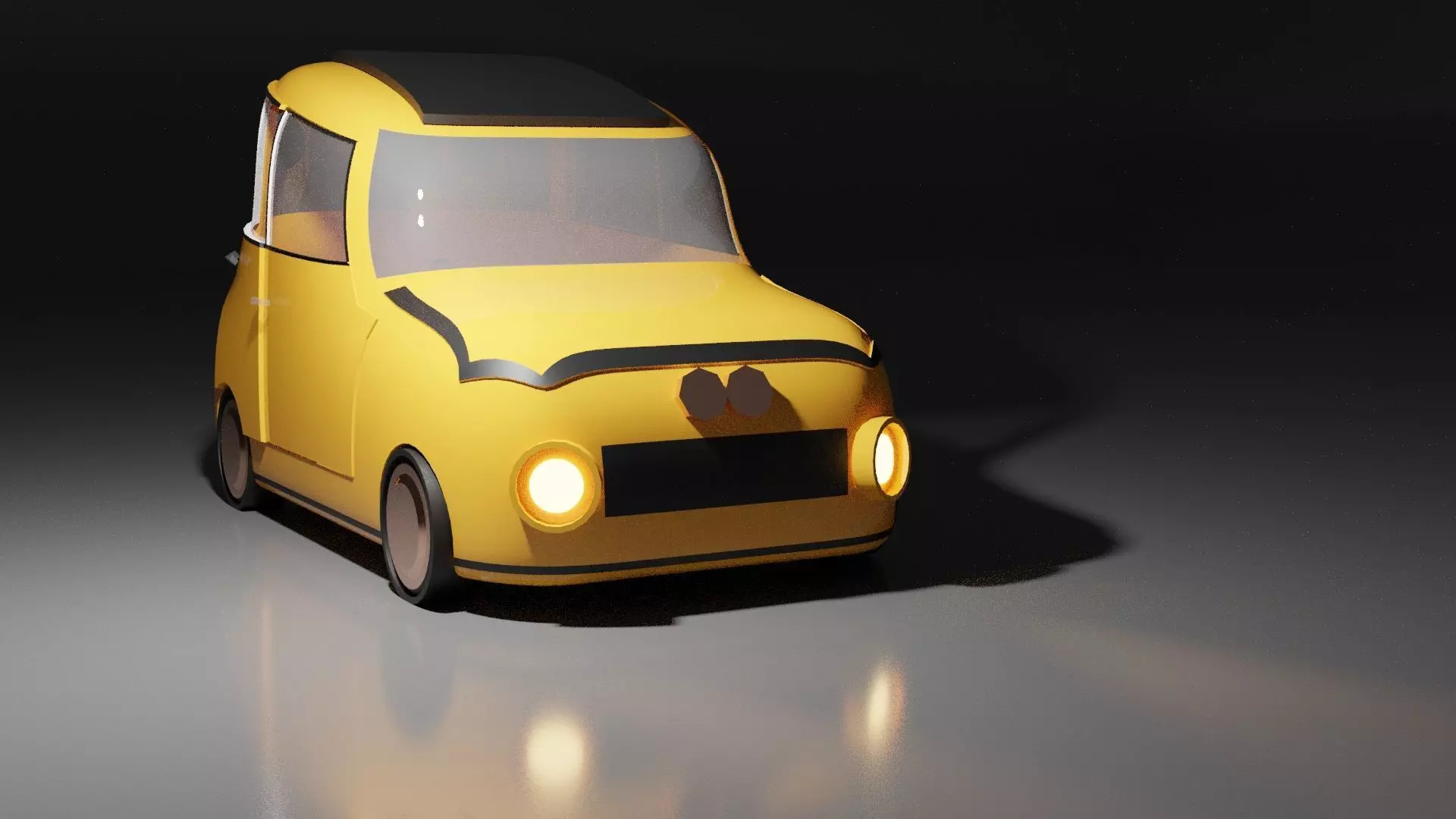 classic and unique car low poly model Low-poly 3D model_0