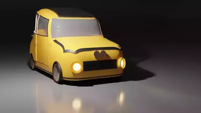 classic and unique car low poly model