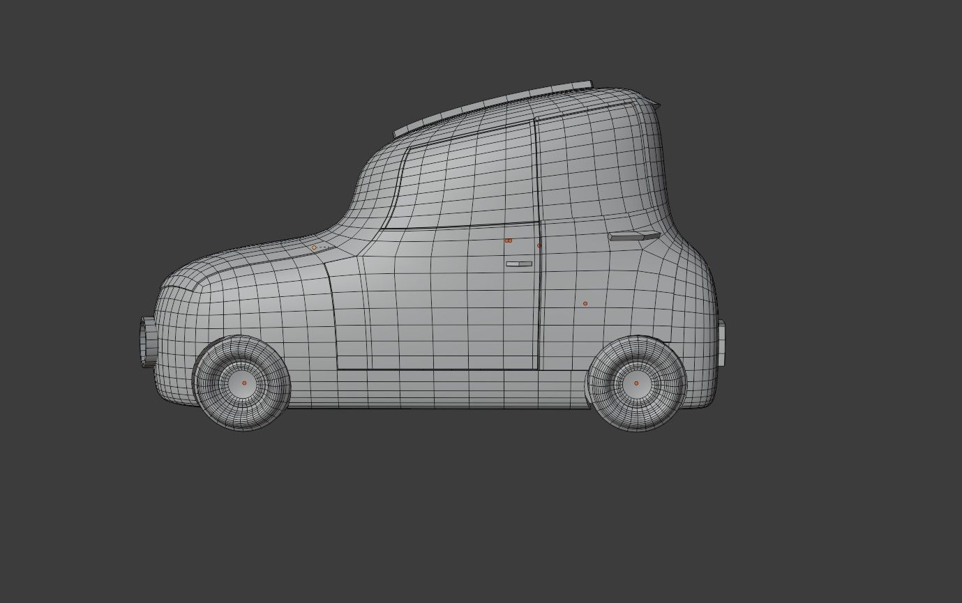classic and unique car low poly model Low-poly 3D model_9