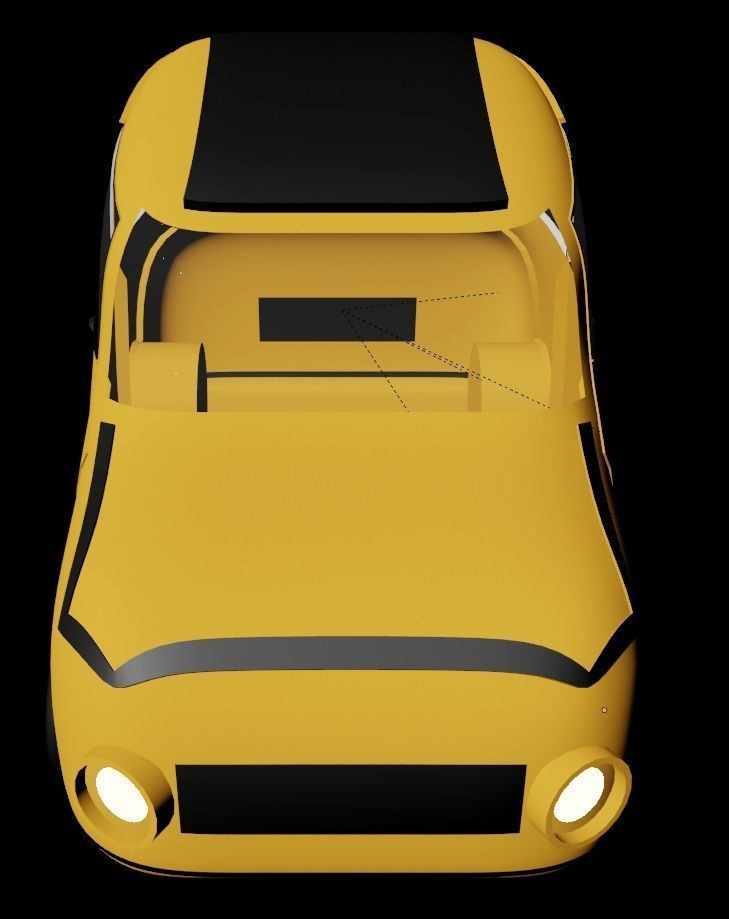 classic and unique car low poly model Low-poly 3D model_3